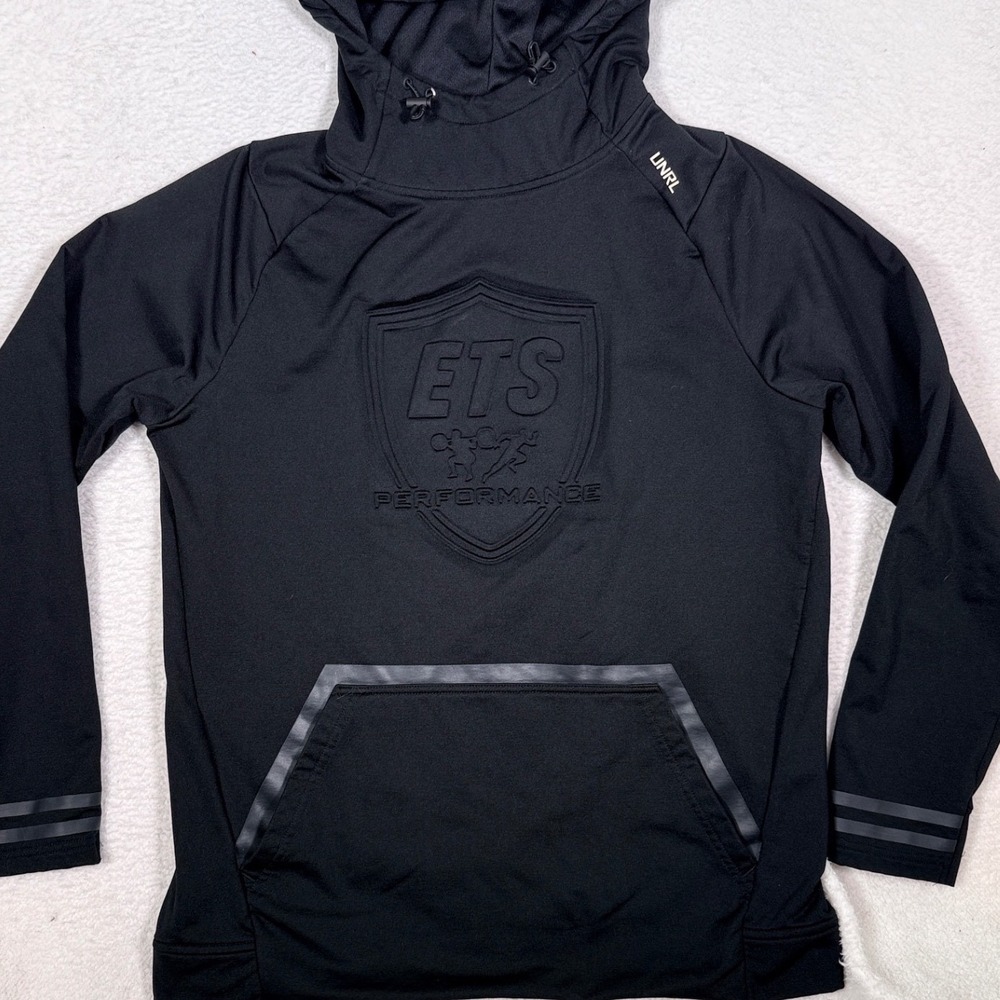 UNRL Crossover Hoodie ETS Performance Hoodie Black Embossed Logo Sweatshirt M